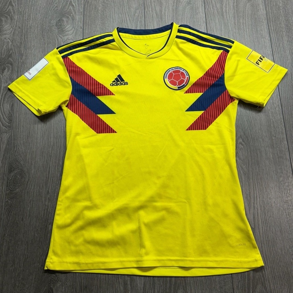 Adidas Colombia 2018 World Cup Home Jersey Yellow Mens Medium Soccer Shirt